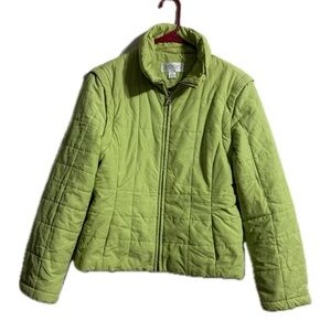 Casual Corner Lime Green Puffer Jacket - Kids